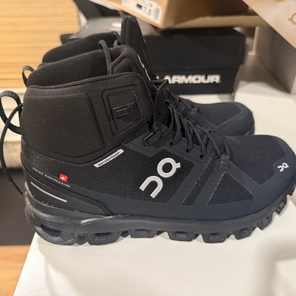 On Running Men's  cloudrock waterproof hiking boots
